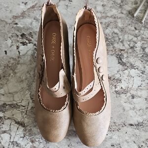 Chase + Chloe Women's Beige Mary Jane Heels Size 8.5